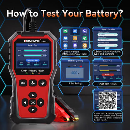 KONNWEI OBDII EOBD CAN Engine Code Reader Car Diagnostic Tool 13 Languages, KW341