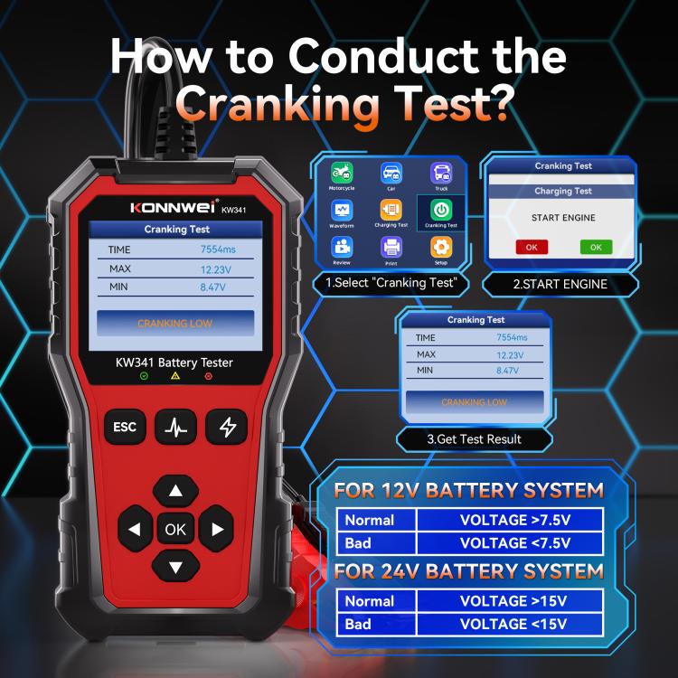KONNWEI OBDII EOBD CAN Engine Code Reader Car Diagnostic Tool 13 Languages, KW341