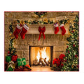 Christmas Layout Fireplace Photography Background Cloth