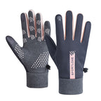 1 Pair Velvet and Thick Cycling Windproof and Cold Warm Gloves, Style:, Female Version (Grey), Female Version (Pink), Male Version (Black), Male Version (Blue), Male Version (Grey)