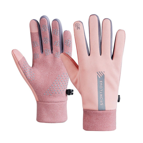 1 Pair Velvet and Thick Cycling Windproof and Cold Warm Gloves, Style:, Female Version (Grey), Female Version (Pink), Male Version (Black), Male Version (Blue), Male Version (Grey)