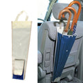 Car Umbrella Cover Foldable Storage Bag Hanging Seat Back Pocket, Blue White