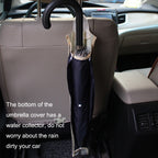 Car Umbrella Cover Foldable Storage Bag Hanging Seat Back Pocket, Blue White