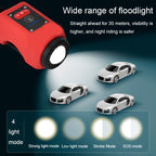 2 In 1 Bicycle Rechargeable Waterproof High Decibel Bell with Highlight Light, Black, Red, Blue