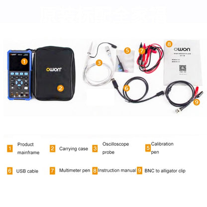 OWON VC101A (3 3/4) Oscilloscope Signal Source Multifunctional All-in-one Multimeter, HDS242 With Single Probe (40M Bandwidth), HDS272 With Single Probe (70M Bandwidth), HDS242S With Single Probe (40M Bandwidth), HDS272S With Single Probe (70M Bandwidt...