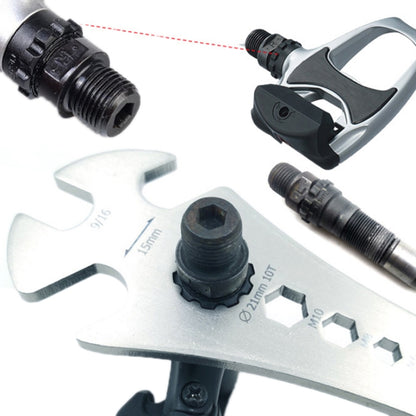 BIKERRSAY Multifunctional Extended Bicycle Pedal Wrench, BT034S