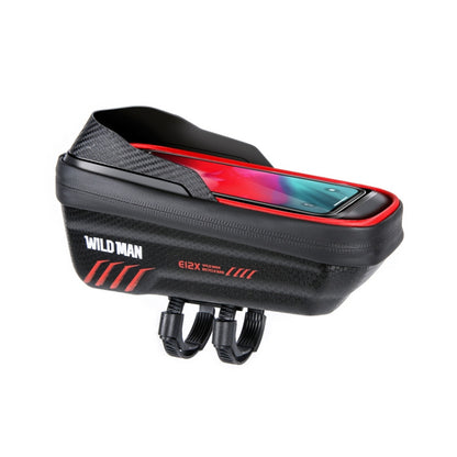 WILD MAN E12X 1L EVA Hard Shell Waterproof and Anti-fall Bicycle Bag with Touch Function, E12X (Red), E12X (Black)