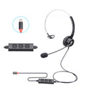 VT200 SIngles Ear Telephone Headset Operator Headset With Mic,Spec:, Type-C With Answer Key, Crystal Head 6-wire Sequence, 3.5mm Single Plug To USB