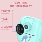 A18 HD Printable Cartoon Kids Digital Camera with Rotating Lens, Spec:, Pink, Pink+16G, Pink+32G, Blue, Blue+16G, Blue+32G