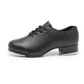 Beginners Straight Bottom Tap Shoes Black Imitation Leather Soft Bottom Shoes, 34, 35, 36, 37, 38, 39, 40, 41, 42, 43