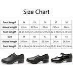 Beginners Straight Bottom Tap Shoes Black Imitation Leather Soft Bottom Shoes, 34, 35, 36, 37, 38, 39, 40, 41, 42, 43