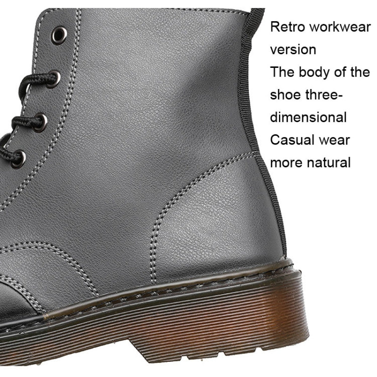 JL-MR062 Men Martin Boots High-Top Lace Biker Work Shoes, 39, 40, 41, 42, 43, 44
