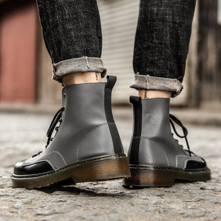 JL-MR062 Men Martin Boots High-Top Lace Biker Work Shoes, 39, 40, 41, 42, 43, 44