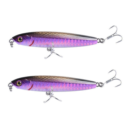 2 PCS CH79 Hard Bait Long Casting Sinking Pencil False Lure, Specification:, 10.4cm 18g