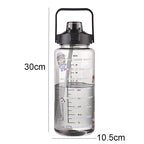 GYBL4503 2000ml Large-capacity Outdoor Sports Water Bottle with Straw, Spec:, Purple, Purple+Stickers, Purple+3D Stickers, Green, Green+Stickers, Green+3D Stickers, Blue, Blue+Stickers, Blue+3D Stickers, Black, Black+Stickers, Black+3D Stickers, Pink  ...