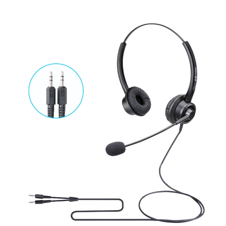 VT200D Double Ears Telephone Headset Operator Headset With Mic,Spec:, PC Double Plug, Crystal Head, Crystal Head with Tuning, PC Double Plug with Tuning, 3.5mm Single Plug with Tuning, USB Head with Tuning