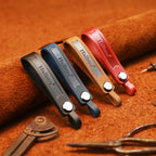 Hallmo First Layer Cowhide Leather Car Keychain, Crazy Horse Leather Blue, Crazy Horse Leather Brown, Oiled Waxed Leather Black, Oiled Waxed Leather Red