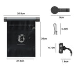 Car Mounted Garbage Bag  Folding Hanging Cleaning Organiser, Titanium Grey, Piano Black