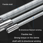 3 PCS/Set 1/4-3/8-1/2 Sleeve Extension Bendable Universal Joint Rod, Color:, Silver, Black