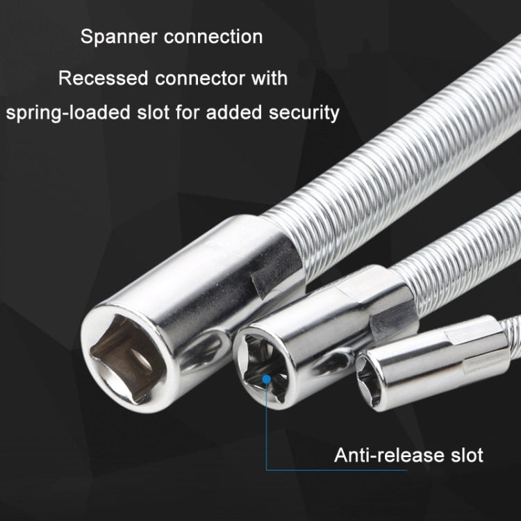 3 PCS/Set 1/4-3/8-1/2 Sleeve Extension Bendable Universal Joint Rod, Color:, Silver, Black