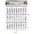 Coated Paper Flute Chord Fingering Practice Chart Staff Chord Fingering