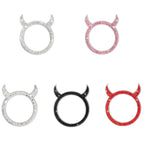 2 PCS Car Starter Button With Diamond Small Devil Decorative Ring, White, Pink, AB, Black, Red
