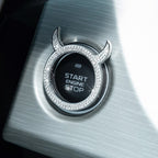 2 PCS Car Starter Button With Diamond Small Devil Decorative Ring, White, Pink, AB, Black, Red