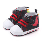 D2399 High Top Canvas Cartoon Dinosaur Small Wave Shoes Cloth Soles Walking Shoes, 11cm, 12cm, 13cm