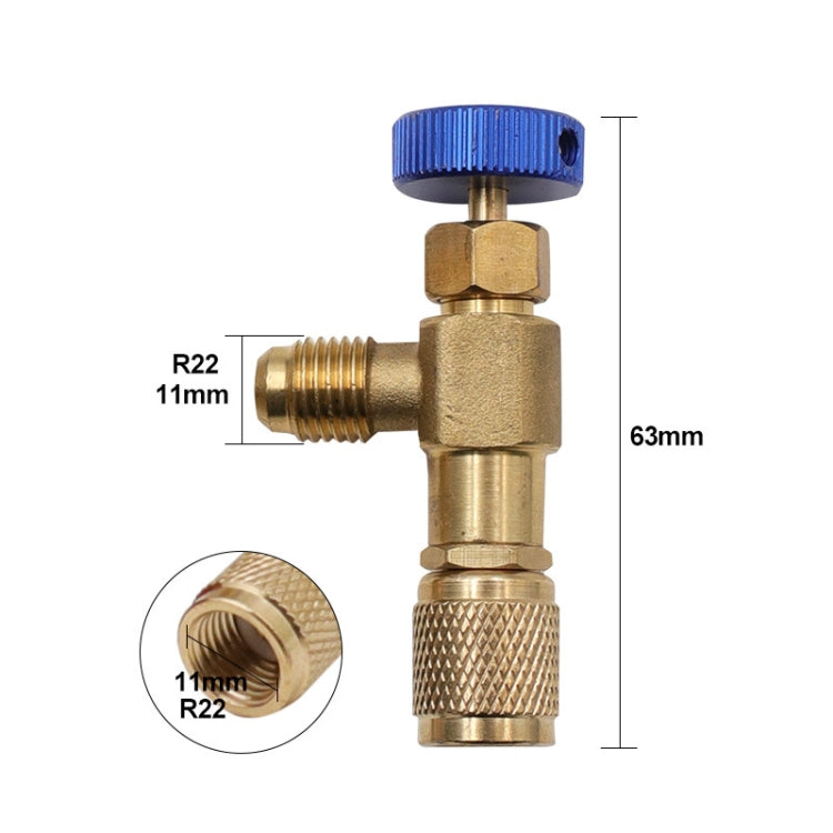 Air Conditioner Fluoridation Safety Valve Refrigerant Filling Connector, Side R22 Bottom R22, Side R410 Bottom R410, Side R410 Bottom R22, Side R22 Bottom R410
