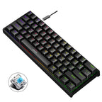 LEAVEN K620 61 Keys Hot Plug-in Glowing Game Wired Mechanical Keyboard, Cable Length: 1.8m, Black Green Shaft, White Green Shaft, Blue Green Shaft, Pink Green Shaft, White Black Red Shaft, Black White Green Shaft, White Black Green Shaft               ...