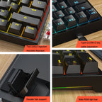 LEAVEN K620 61 Keys Hot Plug-in Glowing Game Wired Mechanical Keyboard, Cable Length: 1.8m, Black Green Shaft, White Green Shaft, Blue Green Shaft, Pink Green Shaft, White Black Red Shaft, Black White Green Shaft, White Black Green Shaft               ...
