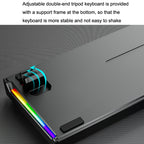 LEAVEN K620 61 Keys Hot Plug-in Glowing Game Wired Mechanical Keyboard, Cable Length: 1.8m, Black Green Shaft, White Green Shaft, Blue Green Shaft, Pink Green Shaft, White Black Red Shaft, Black White Green Shaft, White Black Green Shaft               ...