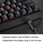 LEAVEN K620 61 Keys Hot Plug-in Glowing Game Wired Mechanical Keyboard, Cable Length: 1.8m, Black Green Shaft, White Green Shaft, Blue Green Shaft, Pink Green Shaft, White Black Red Shaft, Black White Green Shaft, White Black Green Shaft               ...