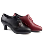 Latin Dance Shoes Women Leather Square Dance Soft Soled Medium Heels Shoes, 34, 35, 36, 37, 38, 39, 40, 41