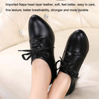 Latin Dance Shoes Women Leather Square Dance Soft Soled Medium Heels Shoes, 34, 35, 36, 37, 38, 39, 40, 41