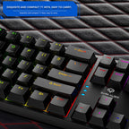 Dark Alien K710 71 Keys Glowing Game Wired Keyboard, Cable Length: 1.8m, Black Green Shaft, White Green Shaft, Pink Green Shaft, Blue Green Shaft, Black White Green shaft, White Black Green Shaft, Black White Red Shaft, White Black Red Shaft