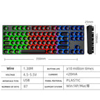 Dark Alien DK100 87 Keys Hot Plug-In Glowing Game Wired Mechanical Keyboard, Cable Length: 1.3m