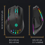 K-Snake BM520  9-button 3200DPI 2.4G RGB Wireless Dual-mode Gaming Mouse