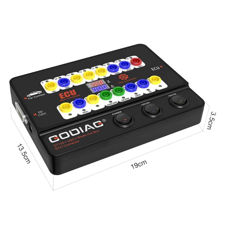GODIAG GT100+ OBDII Breakout Box Diagnostic Port Tester ECU Bench Connector, US Plug, EU Plug