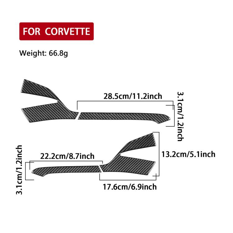 For Chevrolet Corvette C8 4pcs /Set Right-Hand Drive Rearview Mirror Anti-Scratch Sticker, Right-Hand Drive