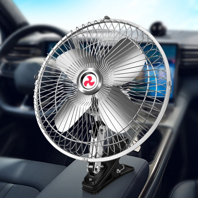 Car Powerful Fixing Clip Cooling High Wind Power Electric Fan, Specification:, 10 inch Metal 12V, 10 inch Metal 24V, 8 inch Black 12V, 8 inch Black 24V, 8 inch Metal 12V, 8 inch Metal 24V, 10 inch Black 12V, 10 inch Black 24V, 6 inch Black 12V         ...