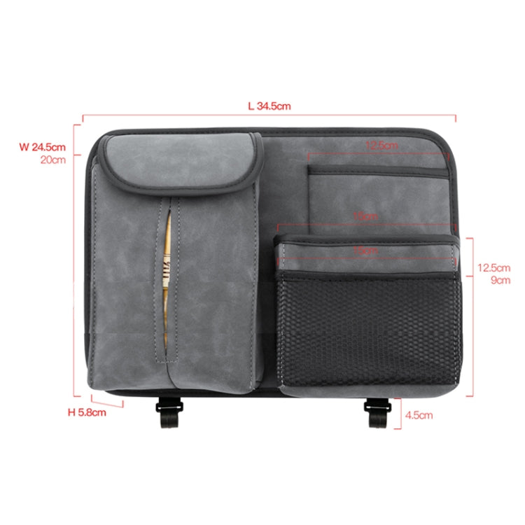 DE RAN FU Flip Fur Car Seat BackTissue Box Storage Hanging Bag With Hook, 1122 Grey, 1122 Blue, 1122 Brown, 1122 Black