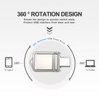 USB 2.0 + Type-C/USB-C High Speed ??Mini Computer and Phone Dual-purpose Rotary U Disk, Type-C2.0 32GB, Type-C2.0 64GB, Type-C2.0 128GB