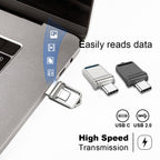 USB 2.0 + Type-C/USB-C High Speed ??Mini Computer and Phone Dual-purpose Rotary U Disk, Type-C2.0 32GB, Type-C2.0 64GB, Type-C2.0 128GB