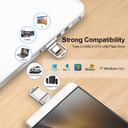 USB 2.0 + Type-C/USB-C High Speed ??Mini Computer and Phone Dual-purpose Rotary U Disk, Type-C2.0 32GB, Type-C2.0 64GB, Type-C2.0 128GB