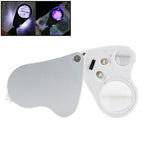 MG9889 30X-60X Mini Dual-Lens Craft Appreciation Magnifying Glass with LED Light, Dual-Lens 30X-60X