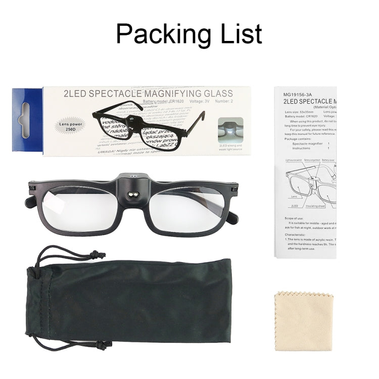 Glasses-Type Painting and Reading Magnifying Glass with 2LED Lights, 19156-3C, 19156-3A