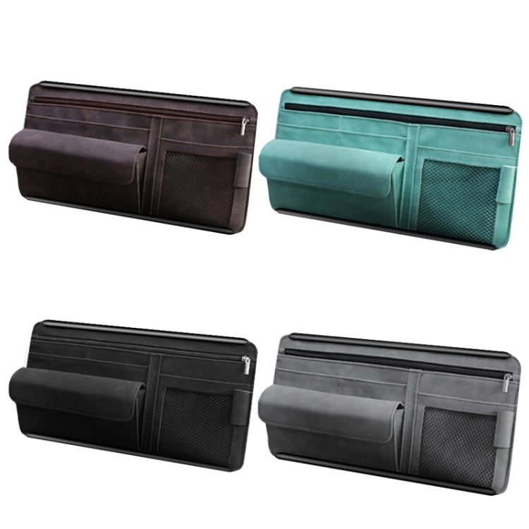 DE RAN FU Car Shade Glasses Box Storage Bag Car Flip Fur Glue Box Zipper Card Bag, 8018 Grey, 8018 Blue, 8018 Black, 8018 Brown