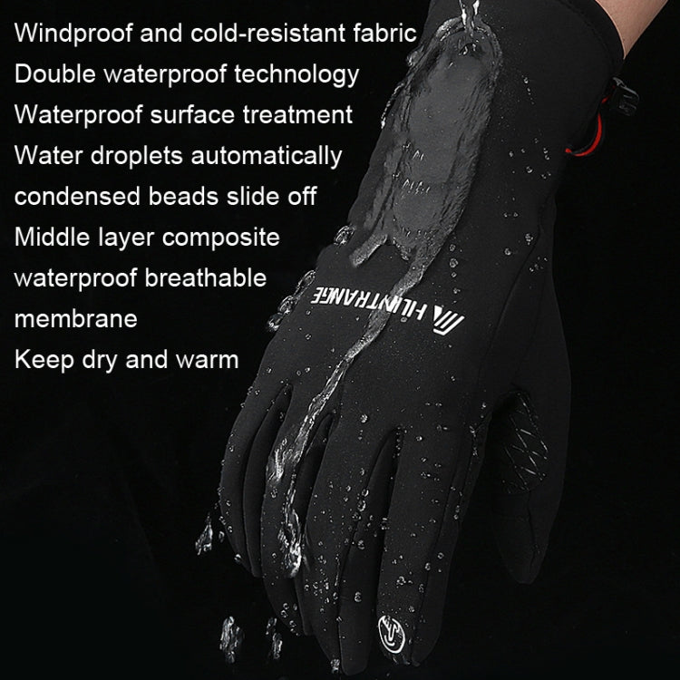HUNTRANGE A037 Plus Velvet Sports Windproof Waterproof Touch Screen Riding Gloves, M, L, XL