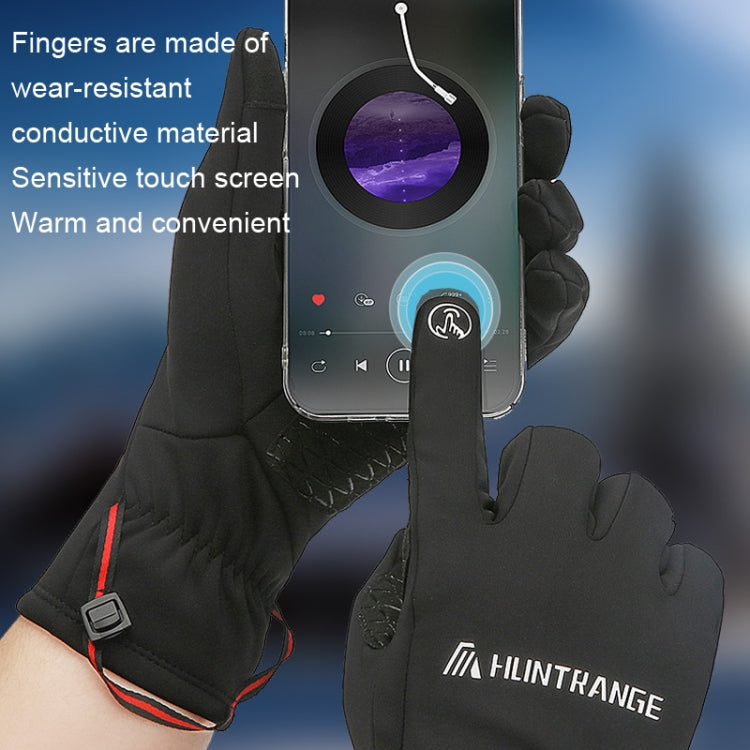HUNTRANGE A037 Plus Velvet Sports Windproof Waterproof Touch Screen Riding Gloves, M, L, XL